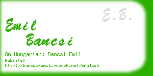 emil bancsi business card